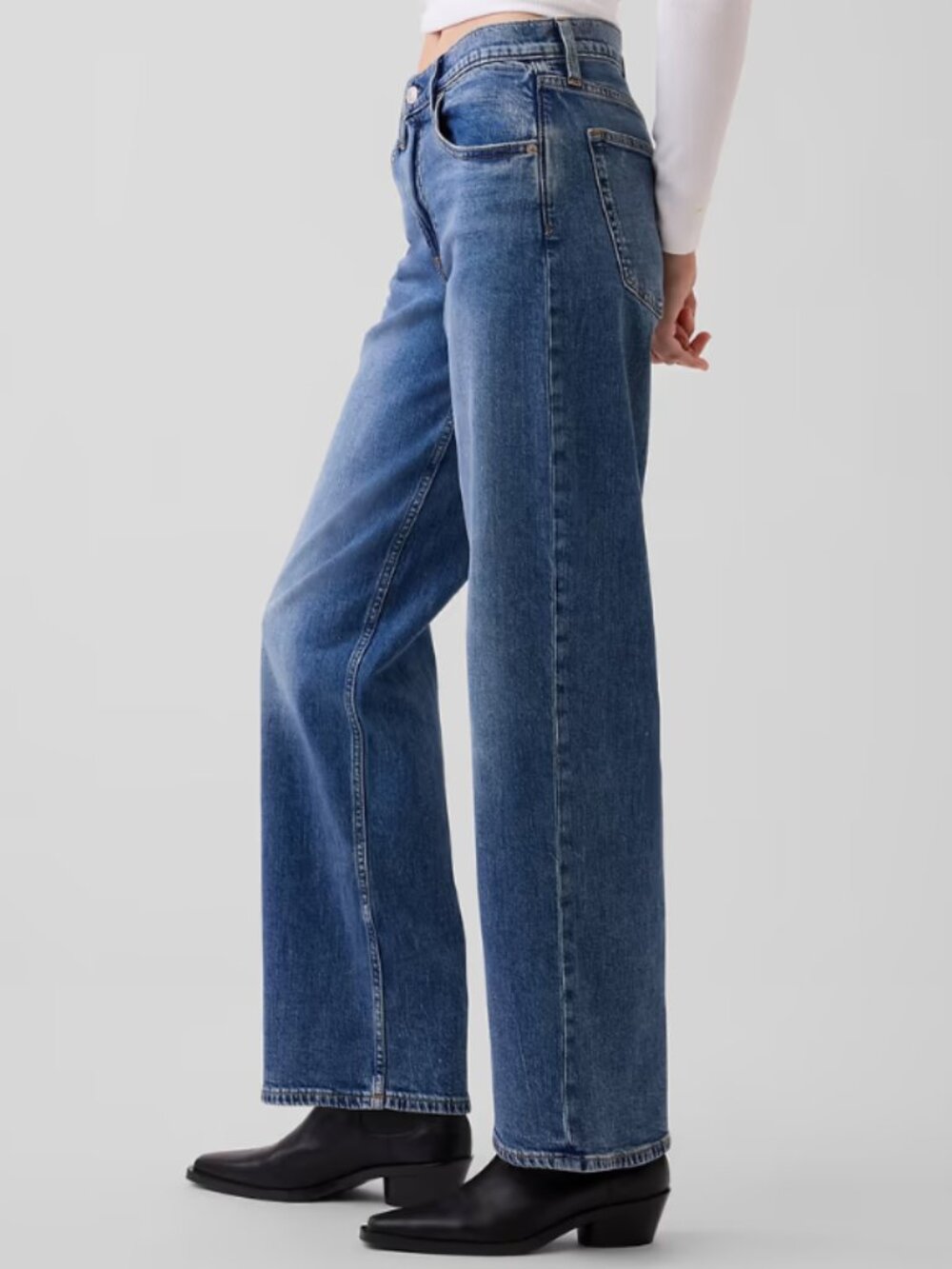 GAP Women's Low Rise '90s Loose Jeans in Medium Indigo: Sz 8 / 29 Long
